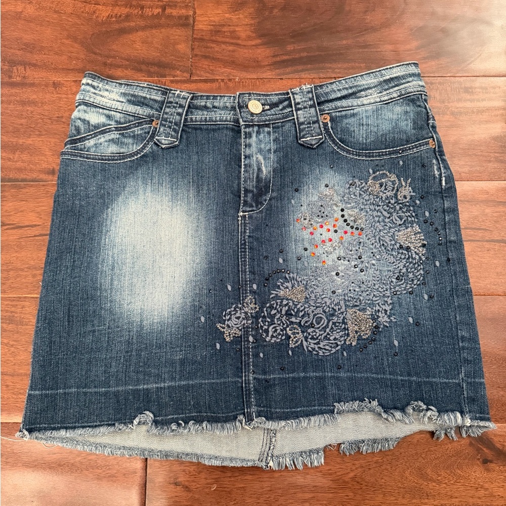 Vintage 1990s Versace Jeans Couture Denim Mini Skirt